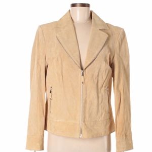 Pamela McCoy 100% Leather Solid Tan Leather Jacket